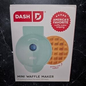 Dash Mini Waffle Maker – Aqua | 4” Nonstick